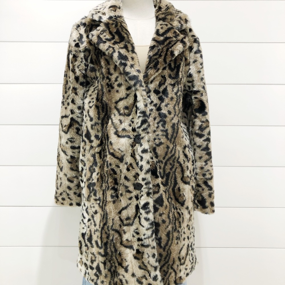 BB Dakota Faux Fur Leopard Coat